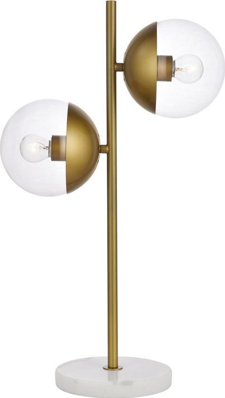 Elegant Lighting Eclipse Ivory Table Lamp Brass Finish 23H (1 of 1)