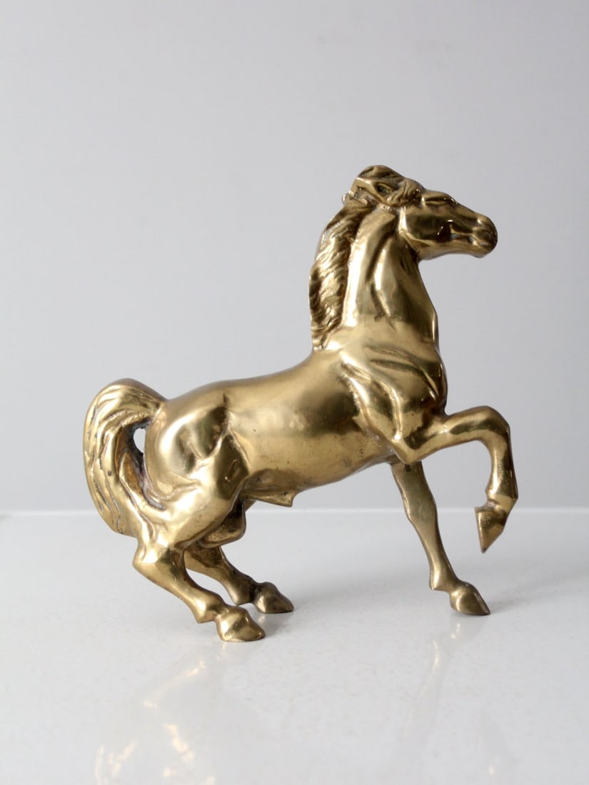 Vintage Mid-Century Brass Horse Figurine Decorative Accent 11.25in (1 of 9)