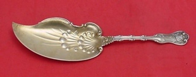 Whiting Imperial Queen Sterling Silver Ice Cream Server Gold Wash 9.5": Whiting Imperial Queen Sterling Silver Ice Cream Server Gold Wash 9.5" This Imperial Queen ice cream server, crafted by Whiting, features a stunning gold-washed finish and is made of high-quality ster