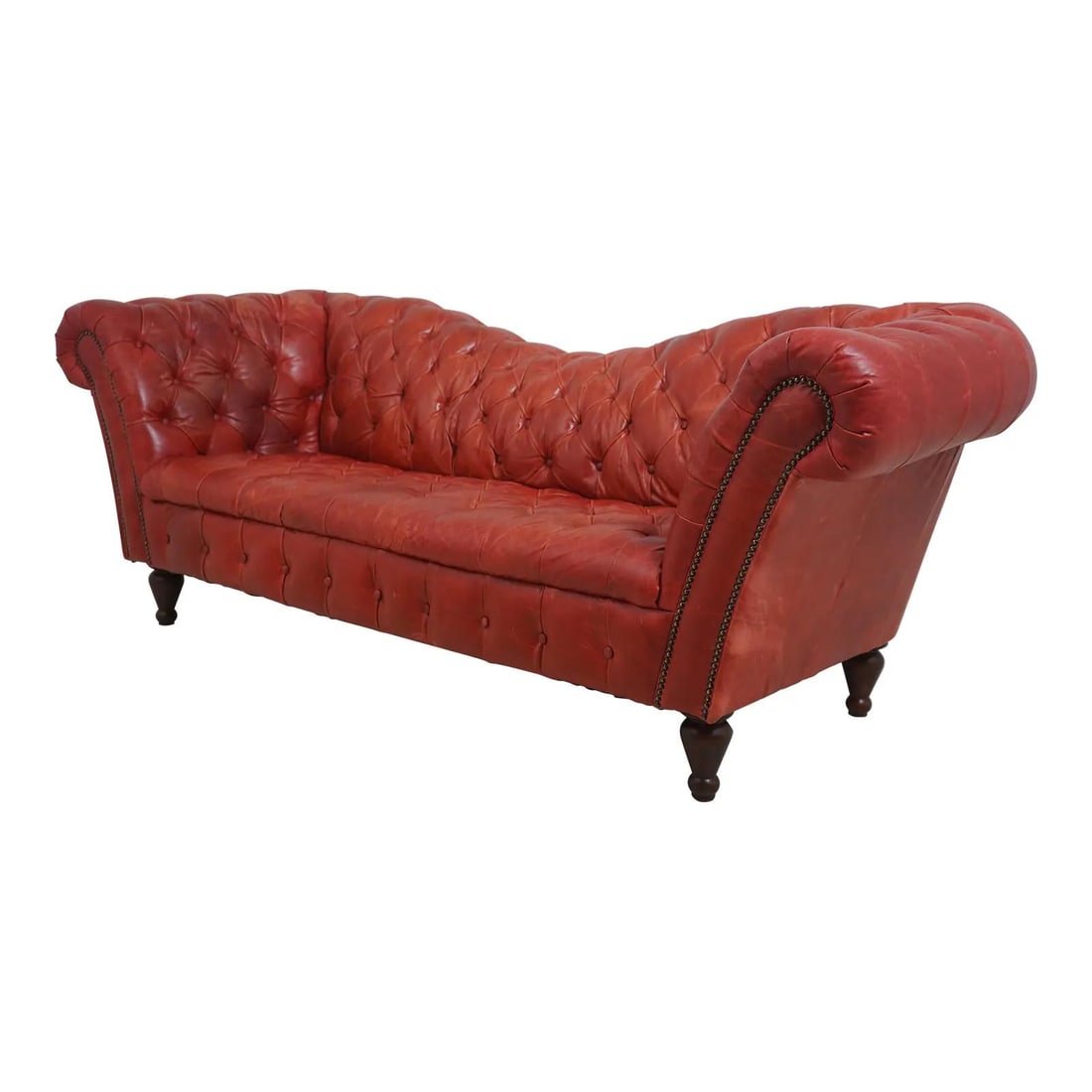 Classic Vintage Chesterfield 3 Seat Red Leather Sofa (1 of 10)