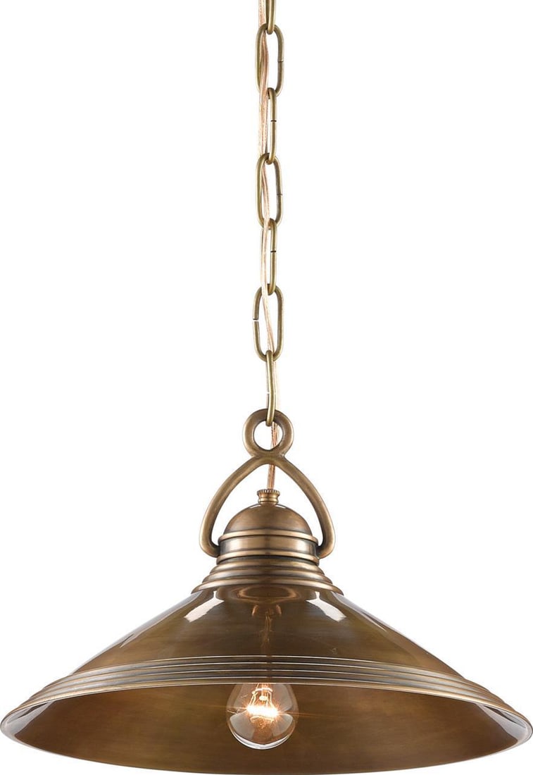 Currey Weybright Industrial Pendant Light Brass 83.50 Adjustable Height (1 of 4)