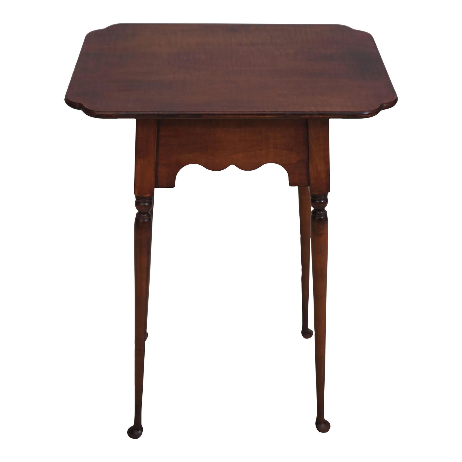 Elegant Tiger Maple Occasional Table with Spoon Feet (1 of 10)