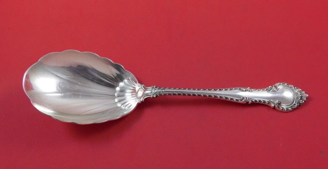 Gorham English Gadroon Sterling Silver Salad Serving Spoon 8 7/8 inches (1 of 2)