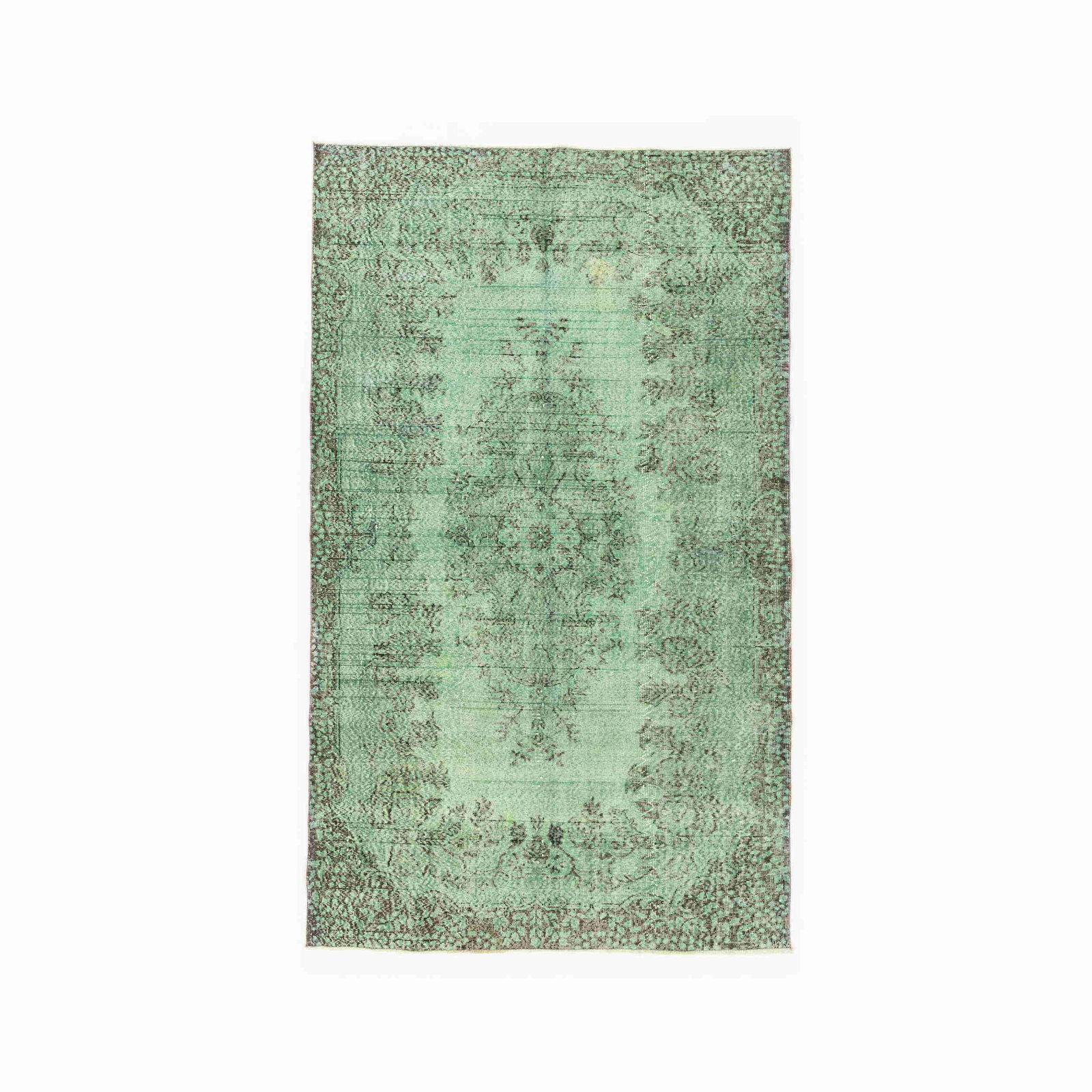 Authentic Handmade Vintage Carpet Wool On Cotton 66.1 x 109.8 Inches (1 of 8)