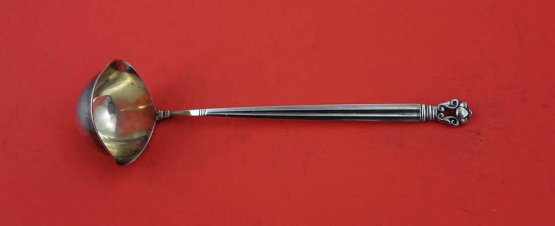 Georg Jensen Acorn Sterling Silver Sauce Ladle Double Spout 6 7/8" (1 of 2)