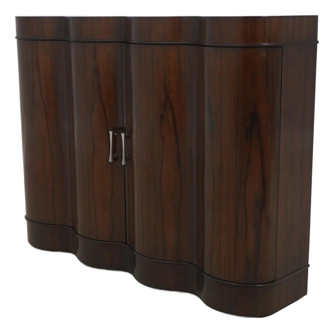 Walnut Console Cabinet with Curved Doors by Theodore Alexander (1 of 10)