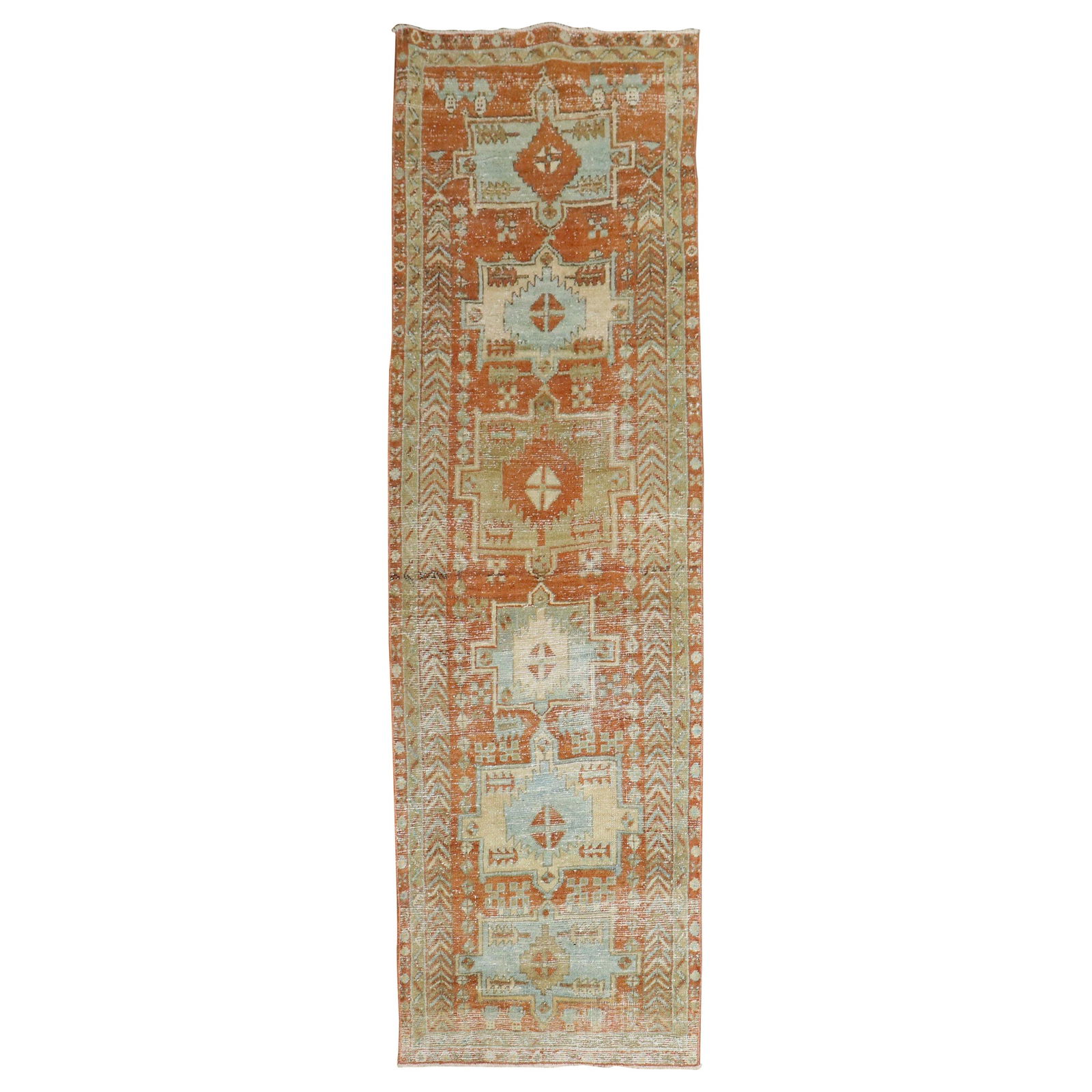 Vintage Persian Heriz Runner 31in x 98in Hand-Woven Wool (1 of 11)