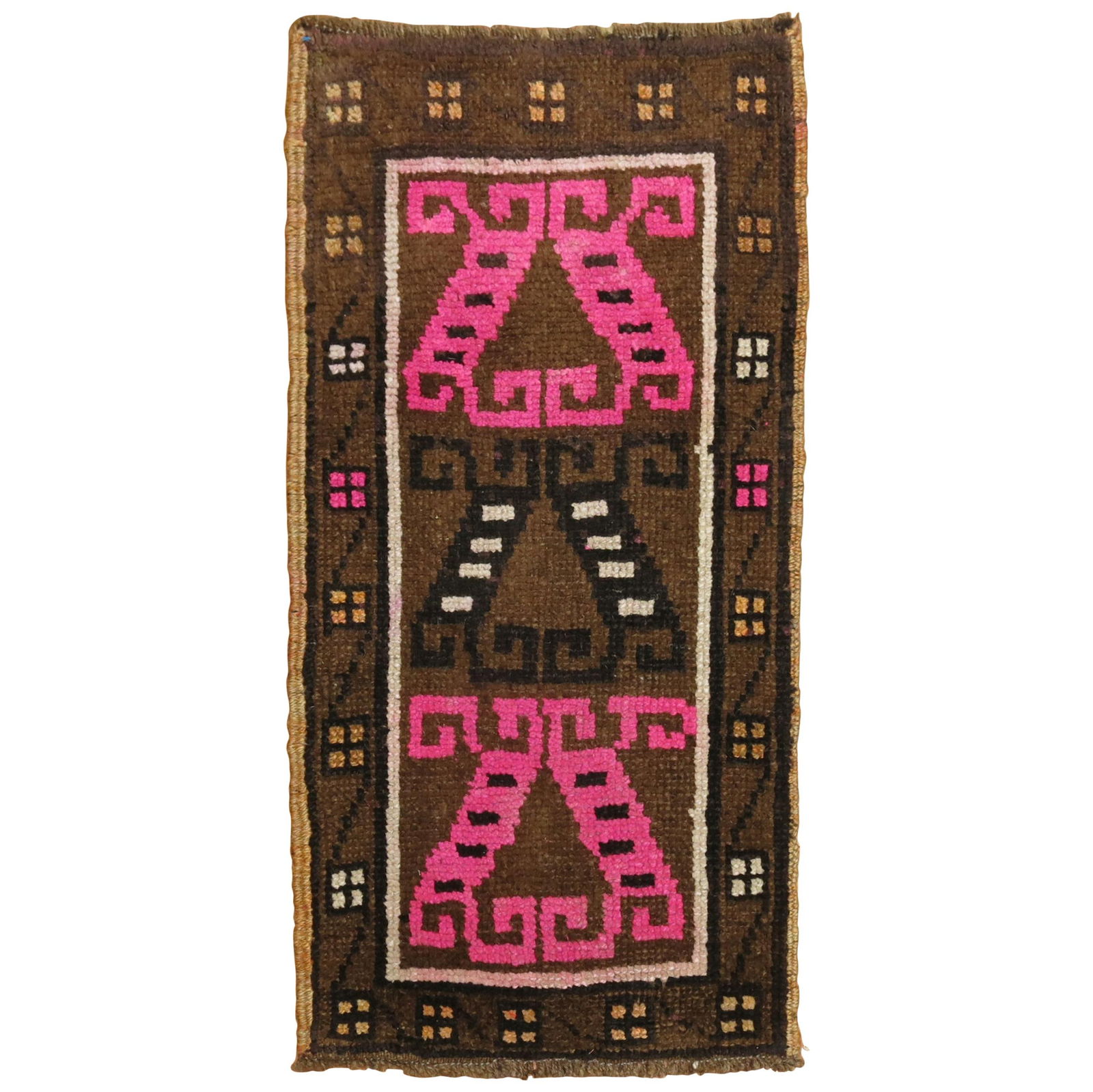 One of a Kind Vintage Turkish Bohemian Wool Rug 18 x 27 (1 of 4)