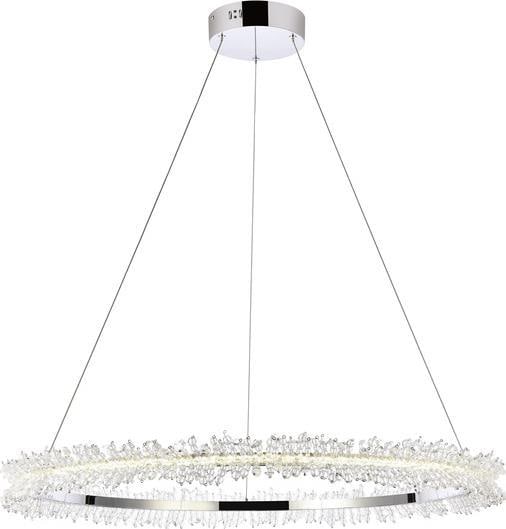 Laurel Collection Chrome Crystal Pendant Light Adjustable UL-Listed: Laurel Collection Chrome Crystal Pendant Light Adjustable UL-Listed Illuminate your space with the elegant Laurel Collection Chrome Pendant Light, featuring a stunning chrome and crystal clear finish.