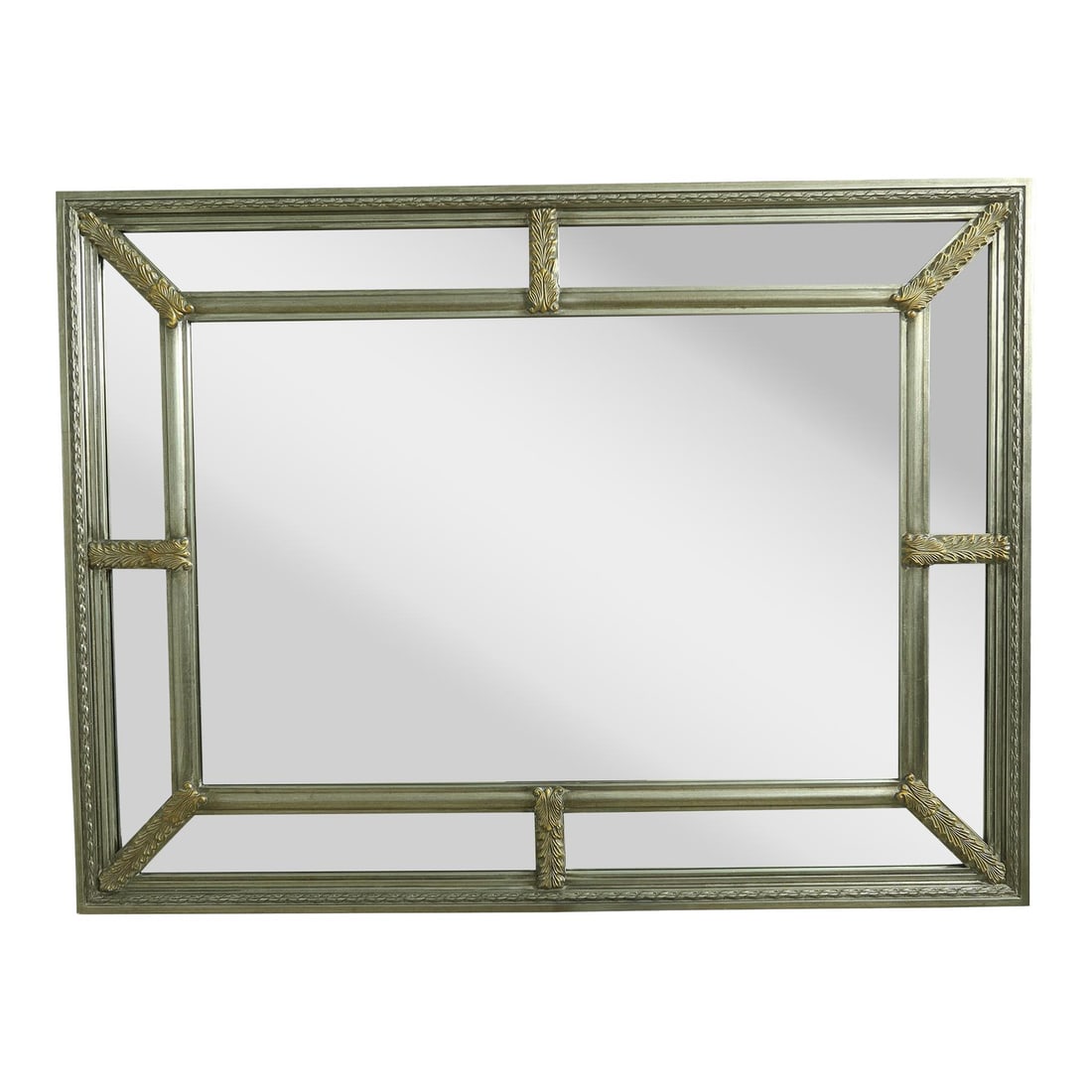 Bassett Regency Style Silver Finish Multi-Panel Mirror 48x36 (1 of 9)