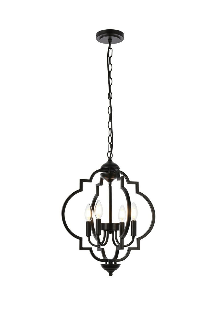 Sandara 4-Light Black Adjustable Pendant Chandelier for Dining or Kitchen (1 of 7)