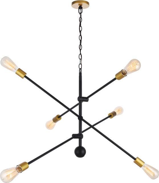 Axel Brass Pendant Light 6-Light Adjustable UL-Listed (1 of 1)