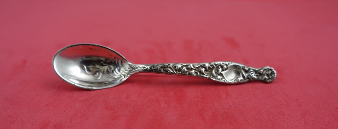 Whiting Heraldic Sterling Silver 4 Demitasse Spoon Pin Fluted Bowl (1 of 2)