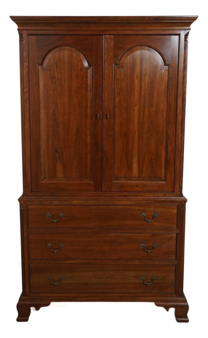 Stickley Cherry 2 Door Armoire Cabinet Chippendale Style 1997 (1 of 10)