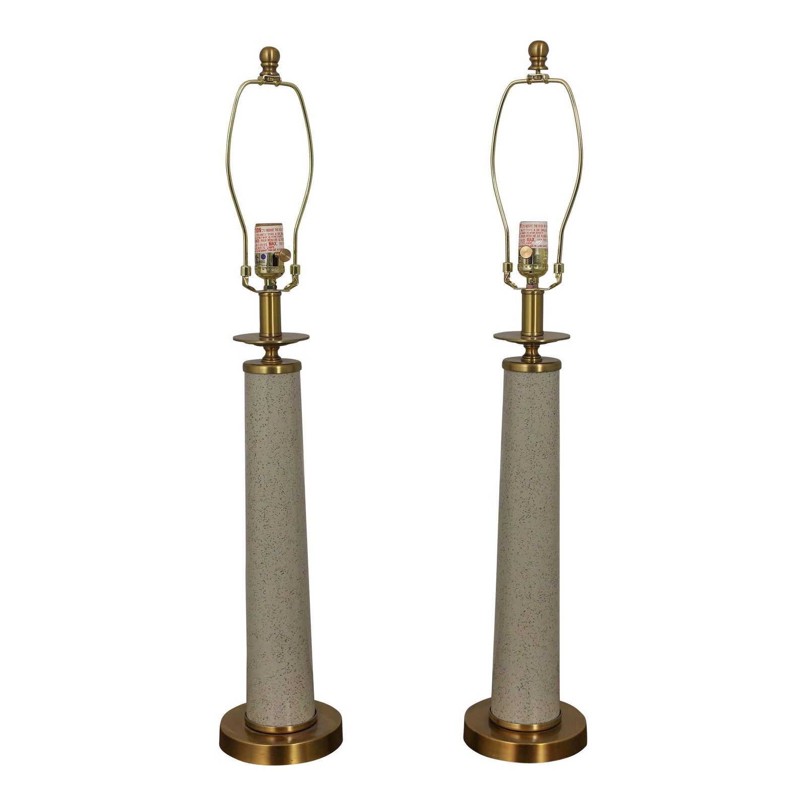 Stylish Pair of Brass Base Toleware Modern Table Lamps 32.5" (1 of 9)