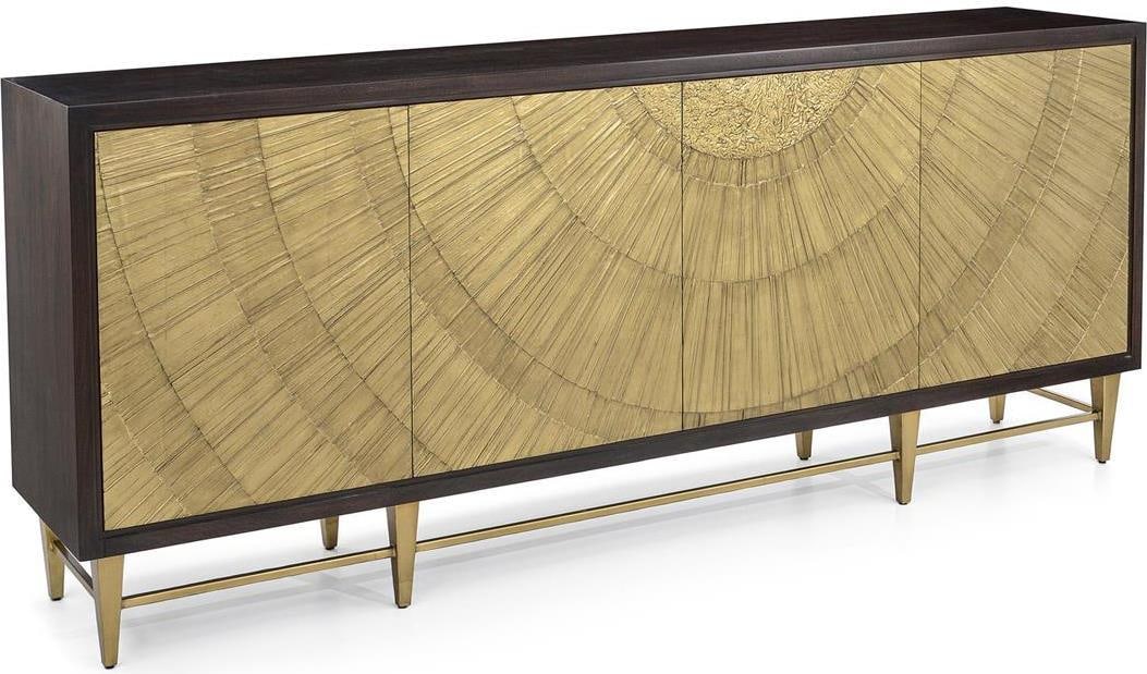 John-Richard Mid-Century Walnut Sideboard French Style Gold Finish (1 of 5)