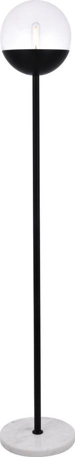 Elegant Lighting Eclipse Black Floor Lamp Clear Glass Shade 62 Inches (1 of 1)