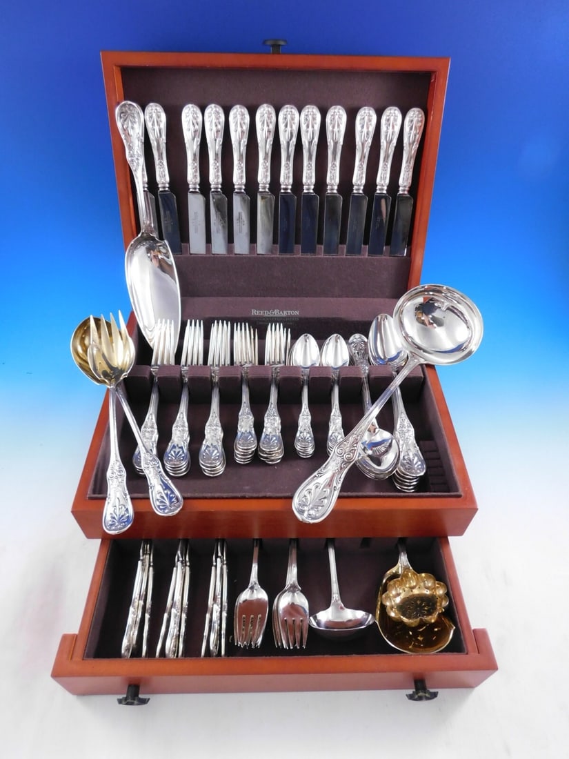 Tiffany & Co. Saratoga Sterling Silver Flatware Set for 12 with 91 Pieces (1 of 11)