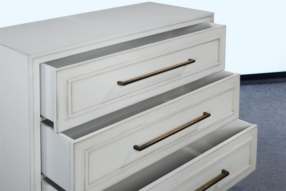 Wilmont Blue Venetian White Storage Chest 19H x 44W x 36D (1 of 6)