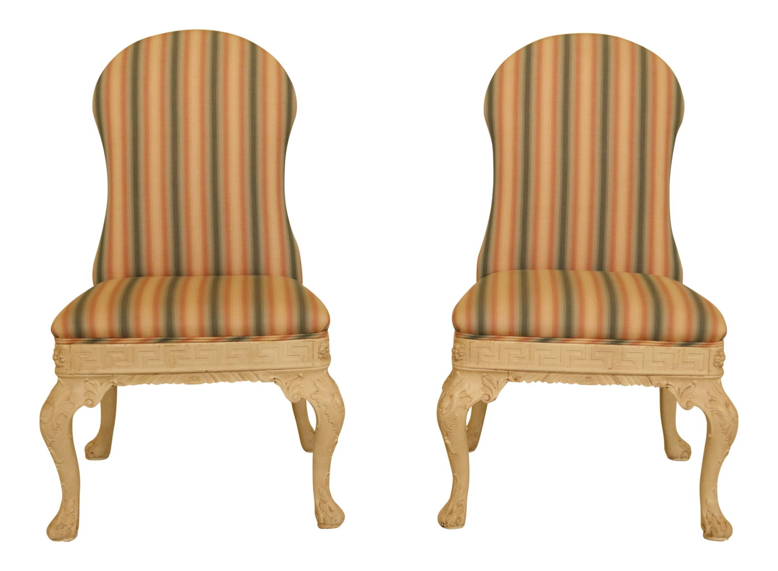 Elegant Pair of Chippendale Style Upholstered Side Chairs (1 of 10)