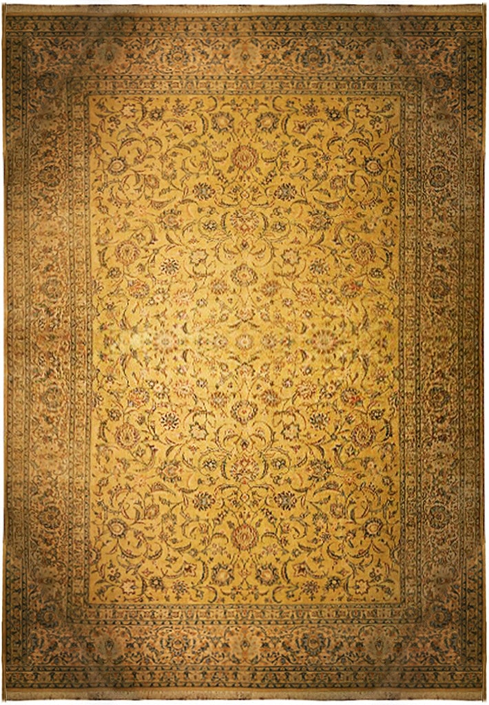 9.8 x 13.8 Beige Handmade Persian Traditional Rug from Iran (1 of 4)