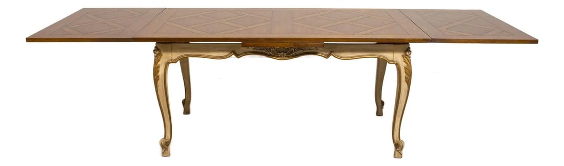 Karges French Style Antique Walnut Dining Table with Draw Leaf Extension (1 of 8)