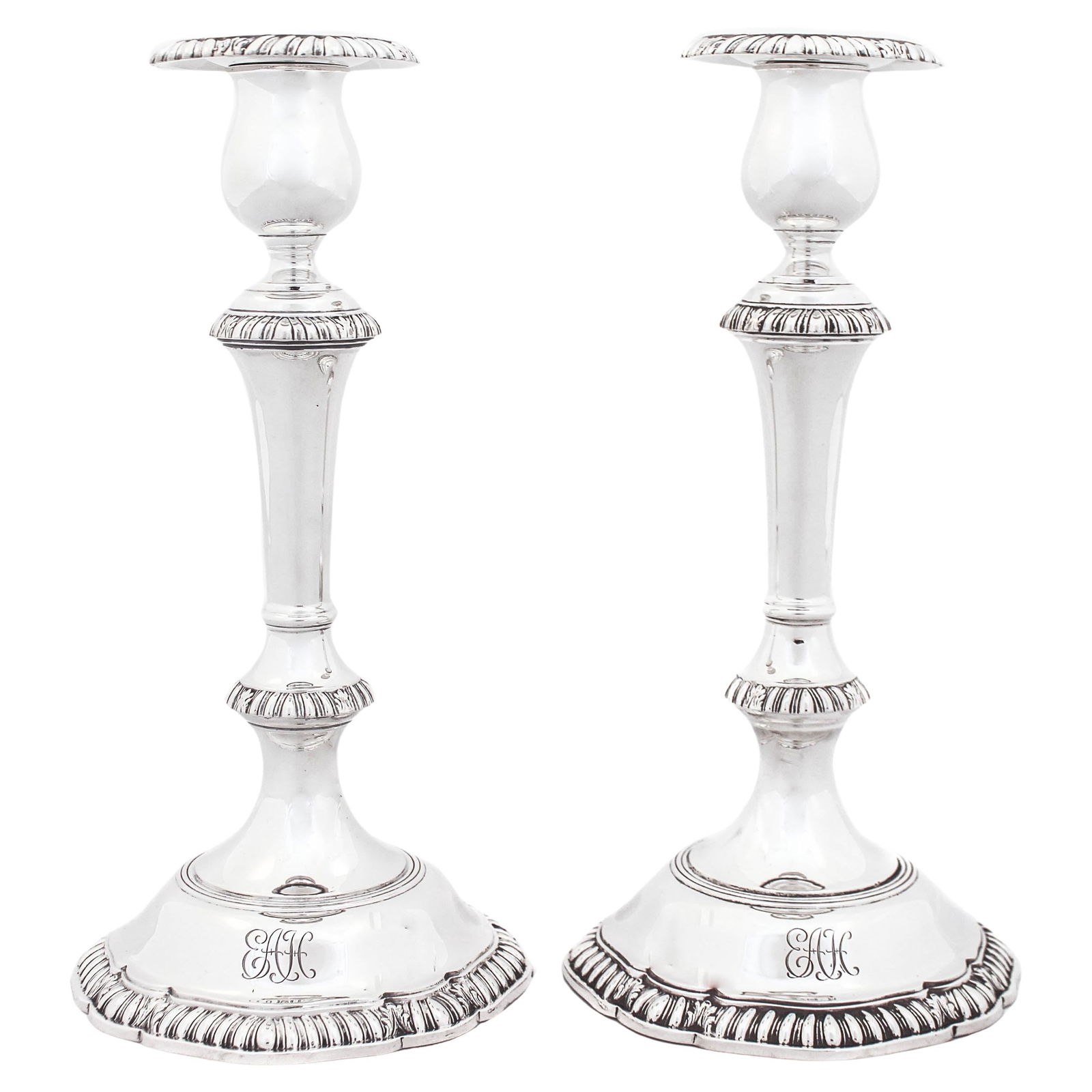 Vintage Graff Sterling Silver Candlesticks Set of 2 1930 (1 of 8)
