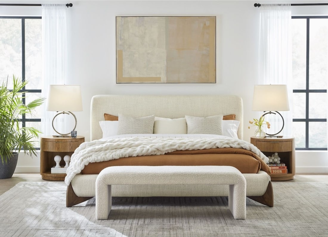 Alder Tweed Crosby Collection Wood Nightstand 23.5H 25W 20D (1 of 7)