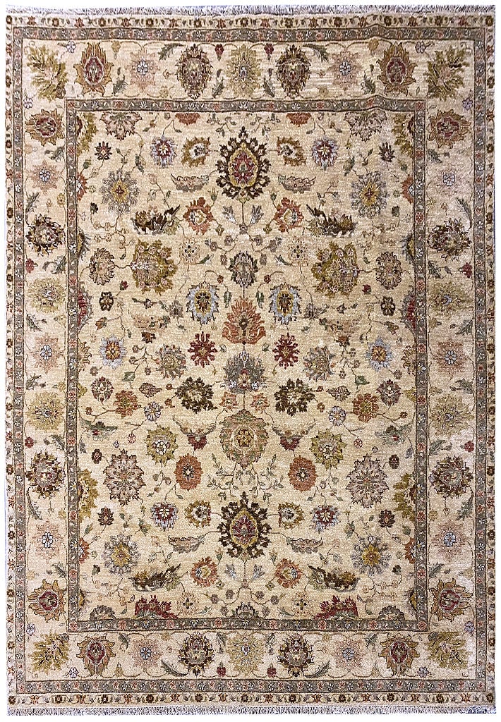 8.0 x 8.10 Handmade Agra Rug in Rich Rust Color (1 of 11)