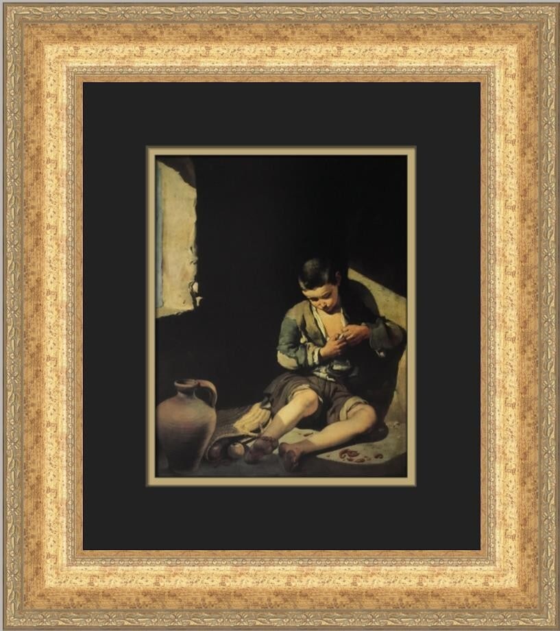 Bartolome Murillo The Young Beggar Custom Framed Art Print 1982: Bartolome Murillo The Young Beggar Custom Framed Art Print 1982 This stunning custom framed print titled 'The Young Beggar' by Bartolome Murillo is a medium-sized artwork showcasing the realism style.