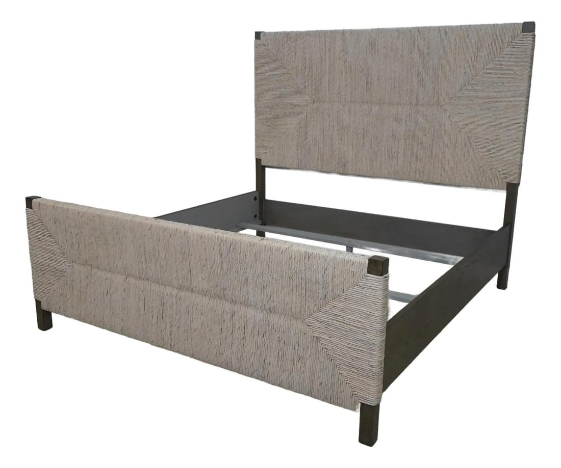 Bernhardt Alannis King Size Bed Gray Weathered Abaca Weave (1 of 10)