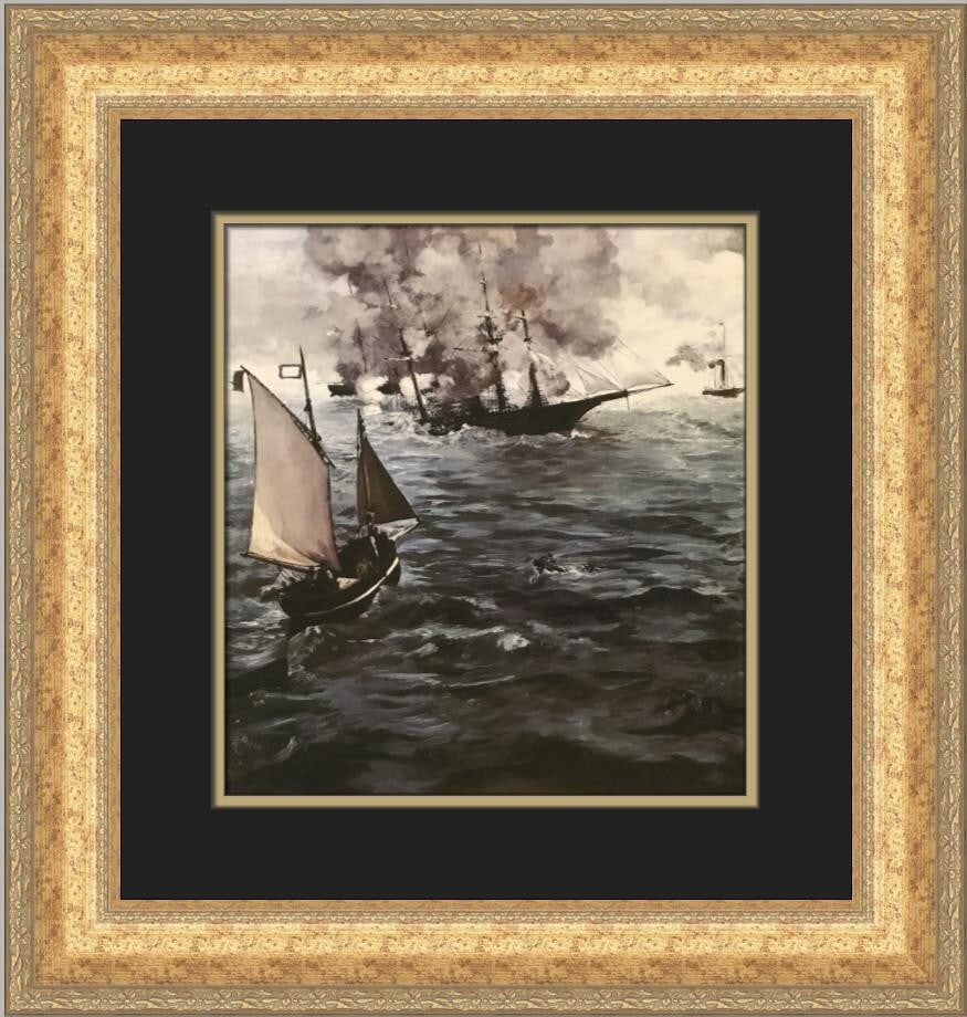 Edouard Manet Battle of the Kearsarge Custom Framed Print 20x19 (1 of 2)