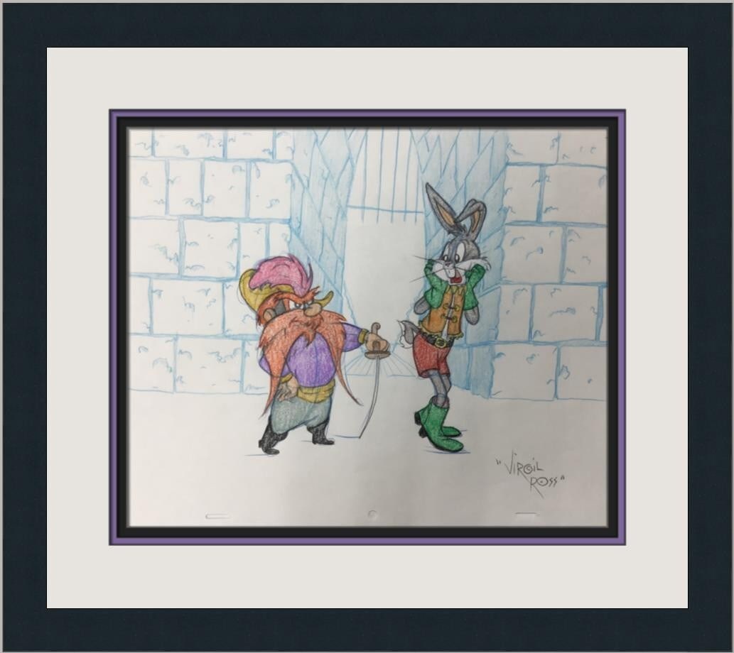 Virgil Ross Signed Model Sheet Bugs Bunny Yosemite Sam Custom Framed (1 of 6)