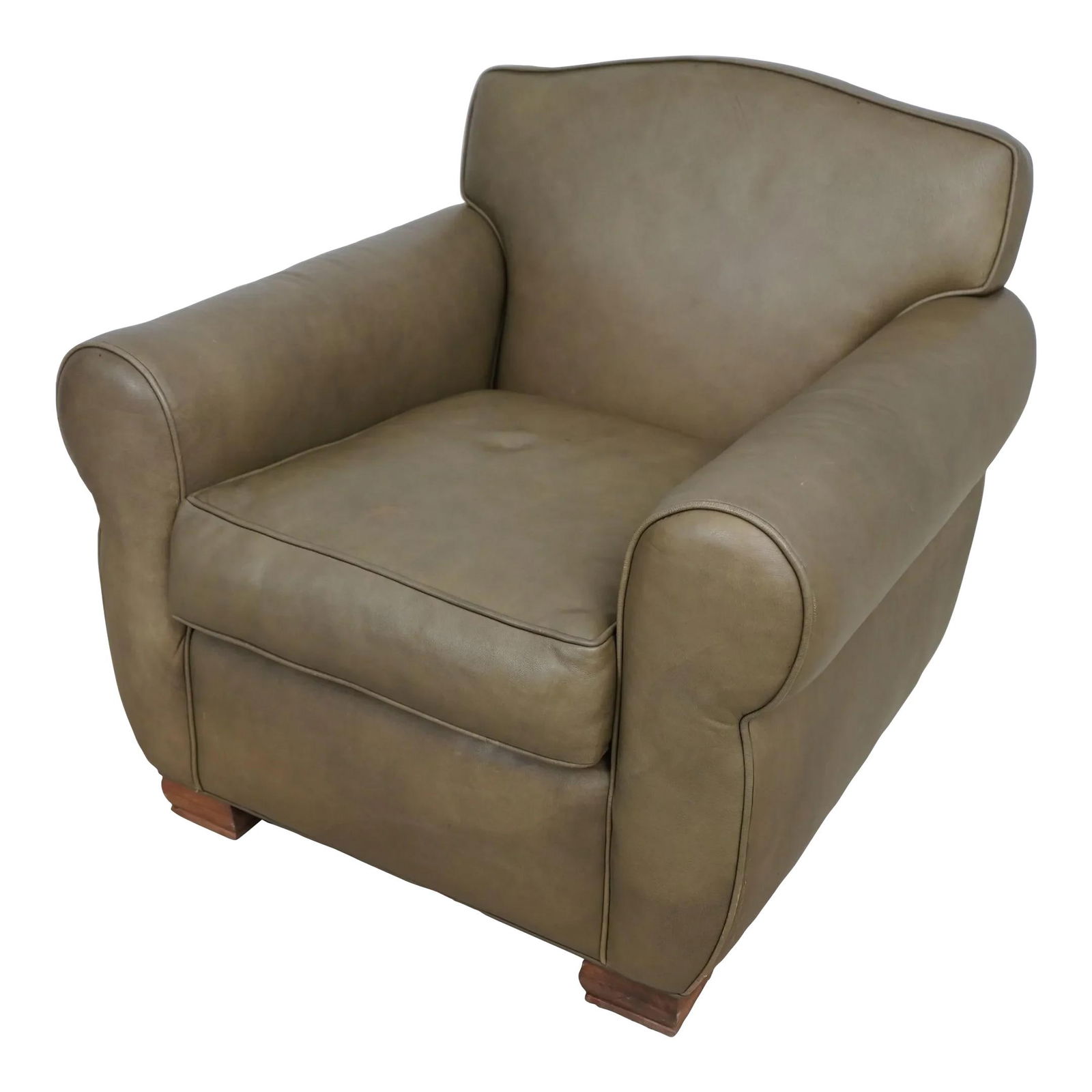 Elegant Green Leather Club Chair with Deep Seat Comfort (1 of 10)