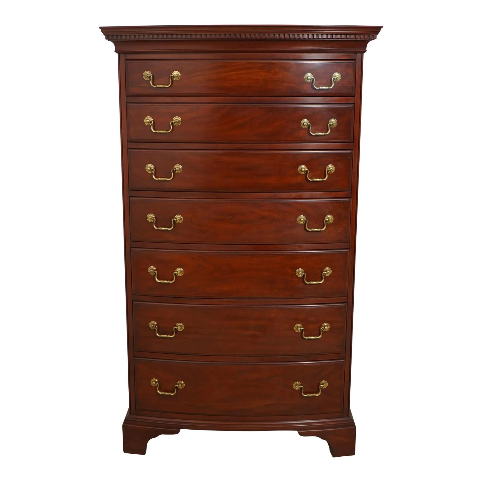 Henkel Harris Model 169 Bow Front Cherry High Chest Quality Furniture (1 of 10)