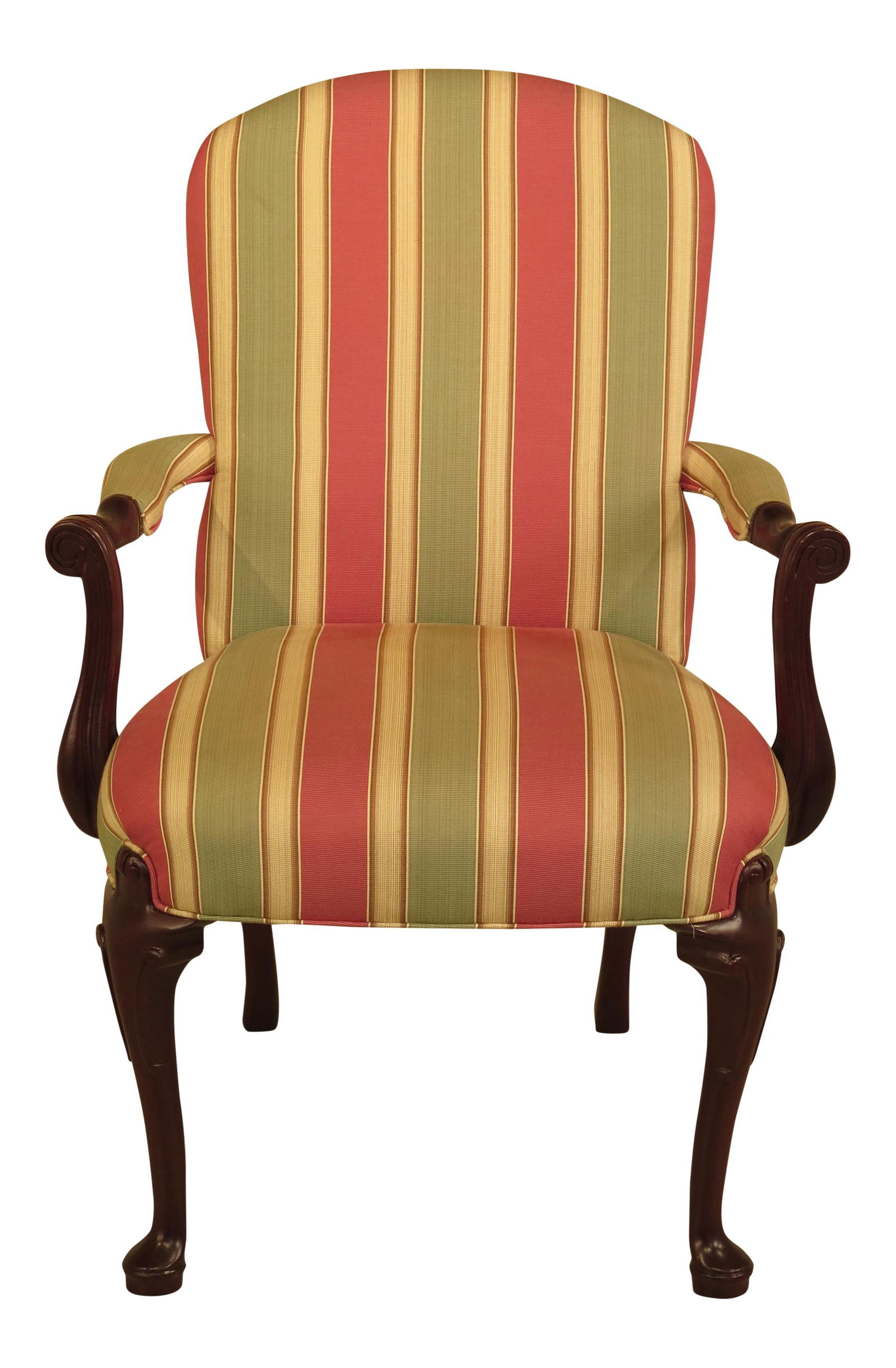 Hancock & Moore Audley Mahogany Armchair with Striped Upholstery (1 of 10)