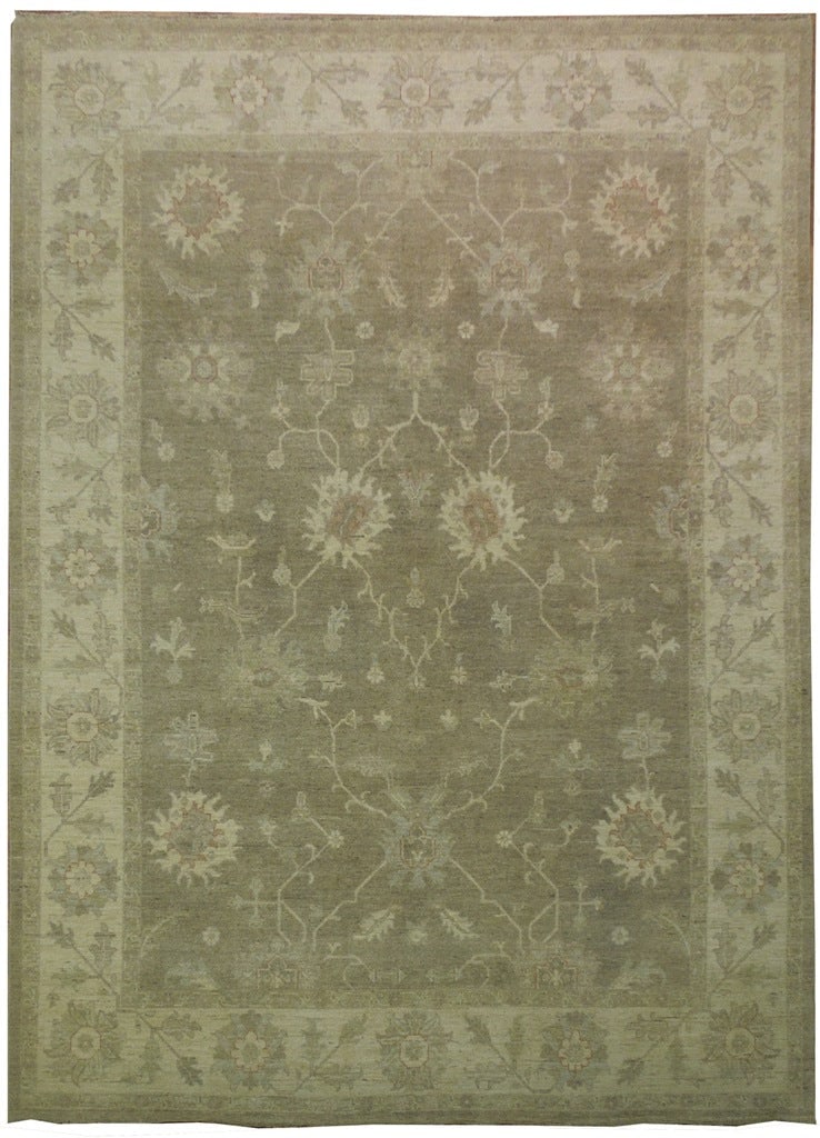 Hand-Knotted 9' x 11'7" Beige Chobi Peshawar Area Rug: Hand-Knotted 9' x 11'7" Beige Chobi Peshawar Area Rug Free continental US Shipping Enhance your living space with the exquisite 9 x 11.7 Beige Chobi Peshawar Rug, a stunning example of classic craftsm