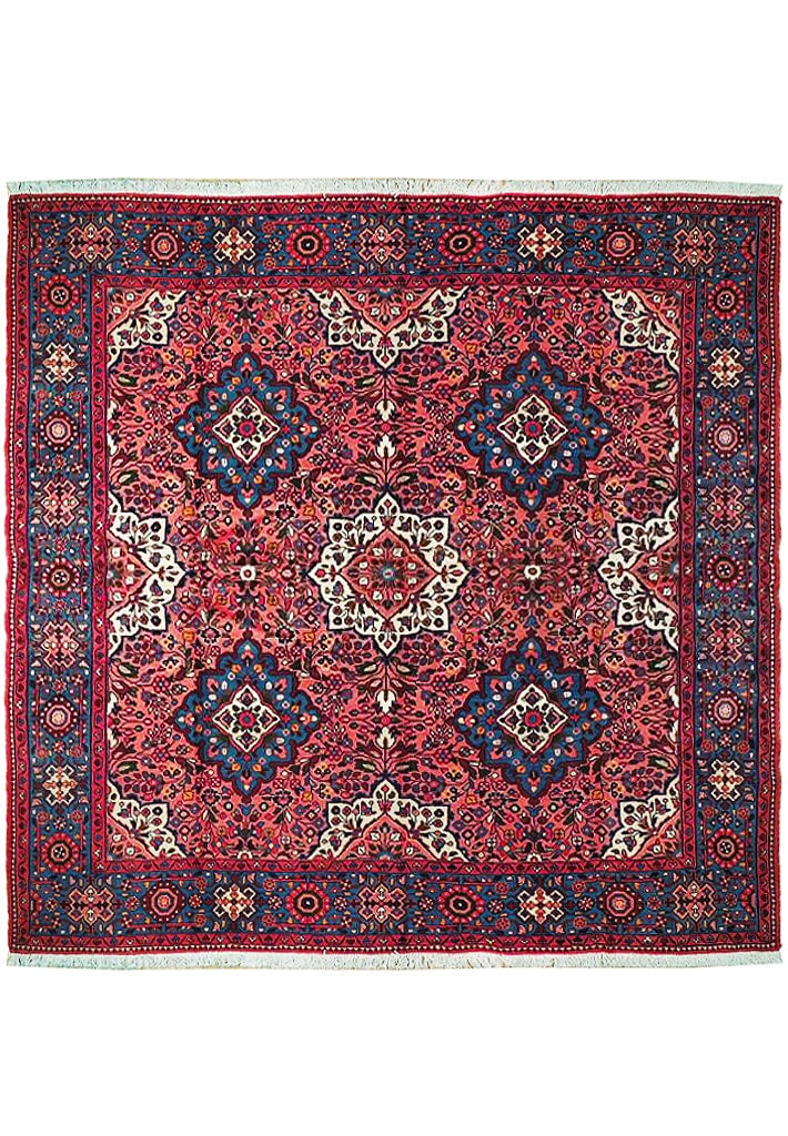 7 x 7 Fine Persian Nahavand Handmade Wool Rug: 7 x 7 Fine Persian Nahavand Handmade Wool Rug Free continental US Shipping Introducing the 7' x 7' Square Fine Persian Nahavand Rug, a stunning piece handcrafted by skilled Persian artisans. This rug
