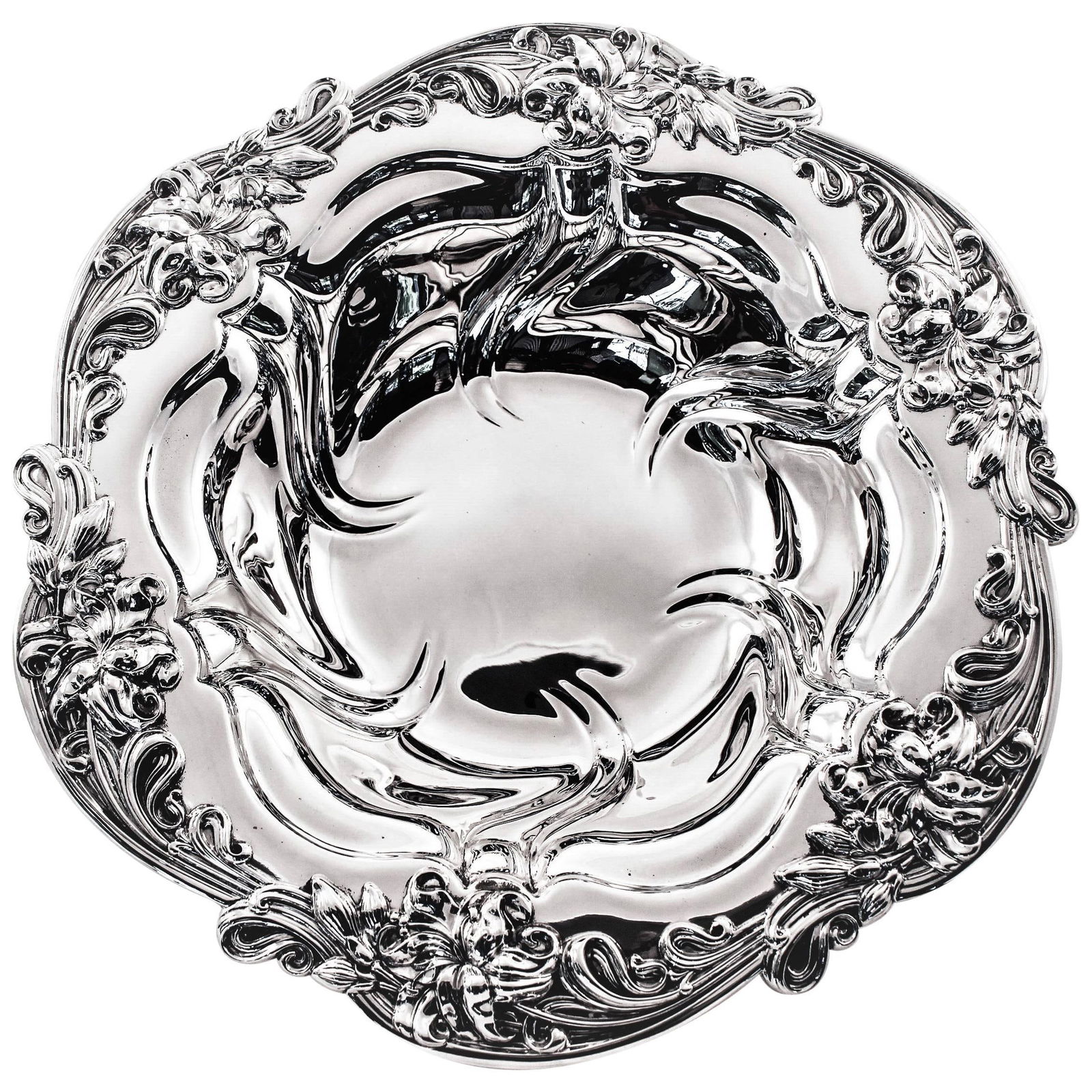 J.E. Caldwell Art Nouveau Sterling Silver Bowl 12in circa 1900 (1 of 5)