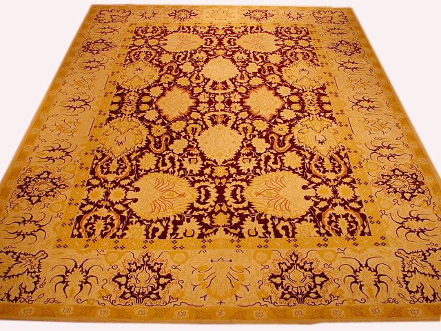 9' x 12' Garnet Burgundy Handmade Agra Rug with Vegetable Dyes (1 of 5)