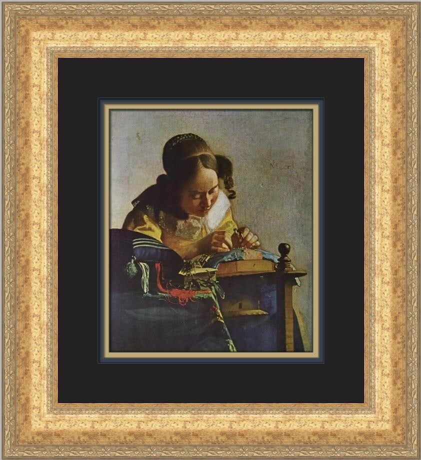Johannes Vermeer The Lace Maker Custom Framed Art Print 18x17 (1 of 2)