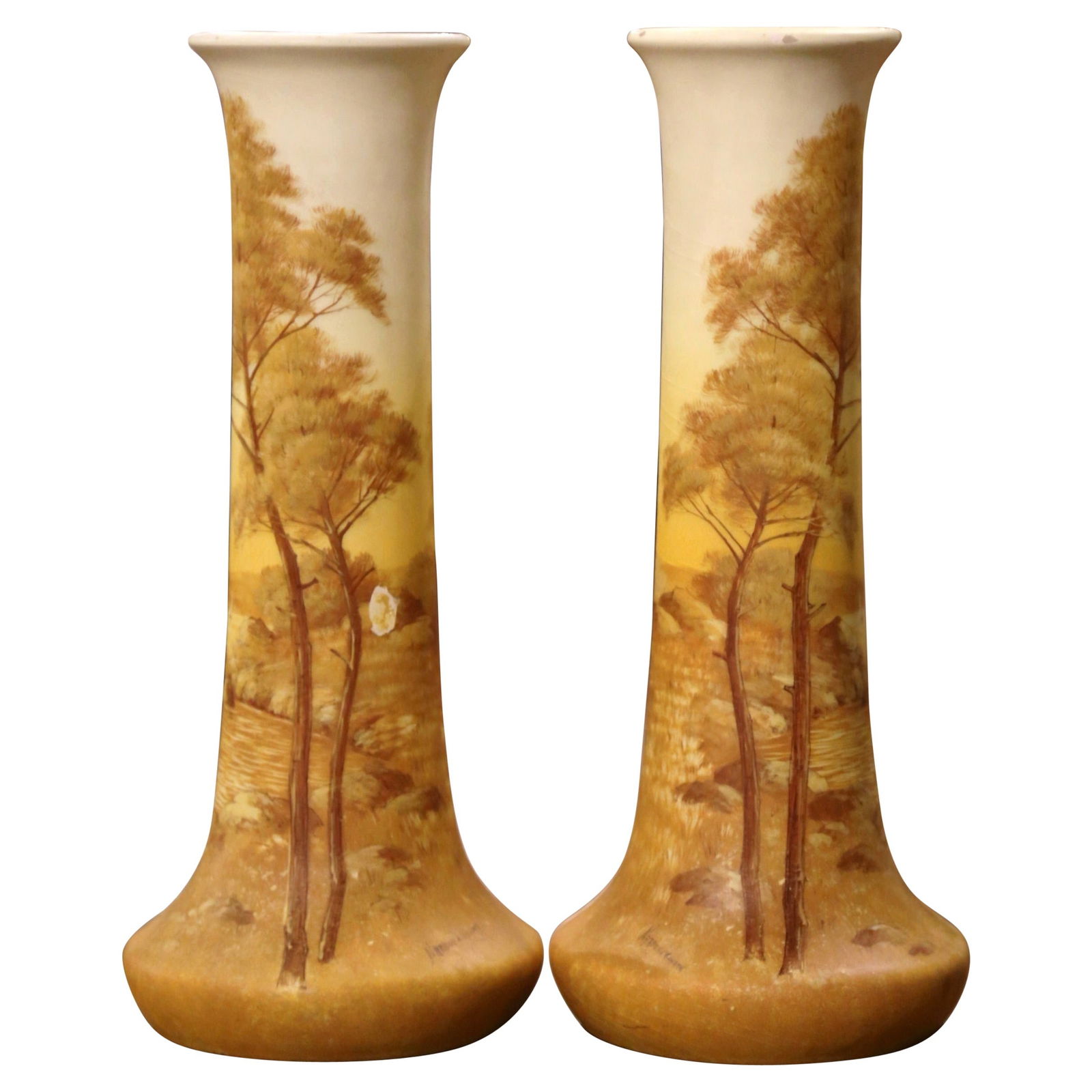 Set of 2 Delphin Massier 19th Century French Art Nouveau Vases (1 of 12)