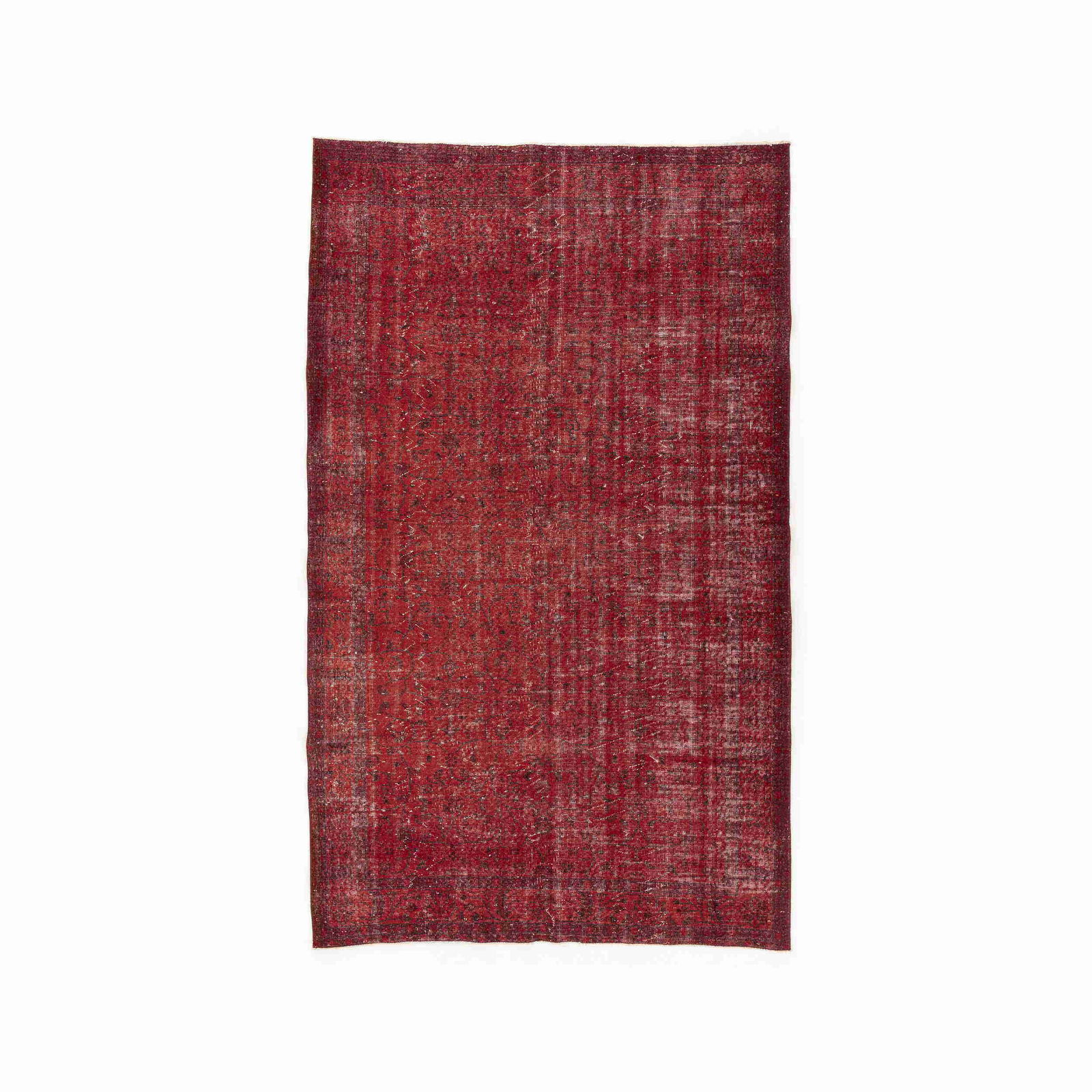 Authentic Vintage Handmade Wool on Cotton Carpet 66.9 x 111.8 Inches (1 of 8)