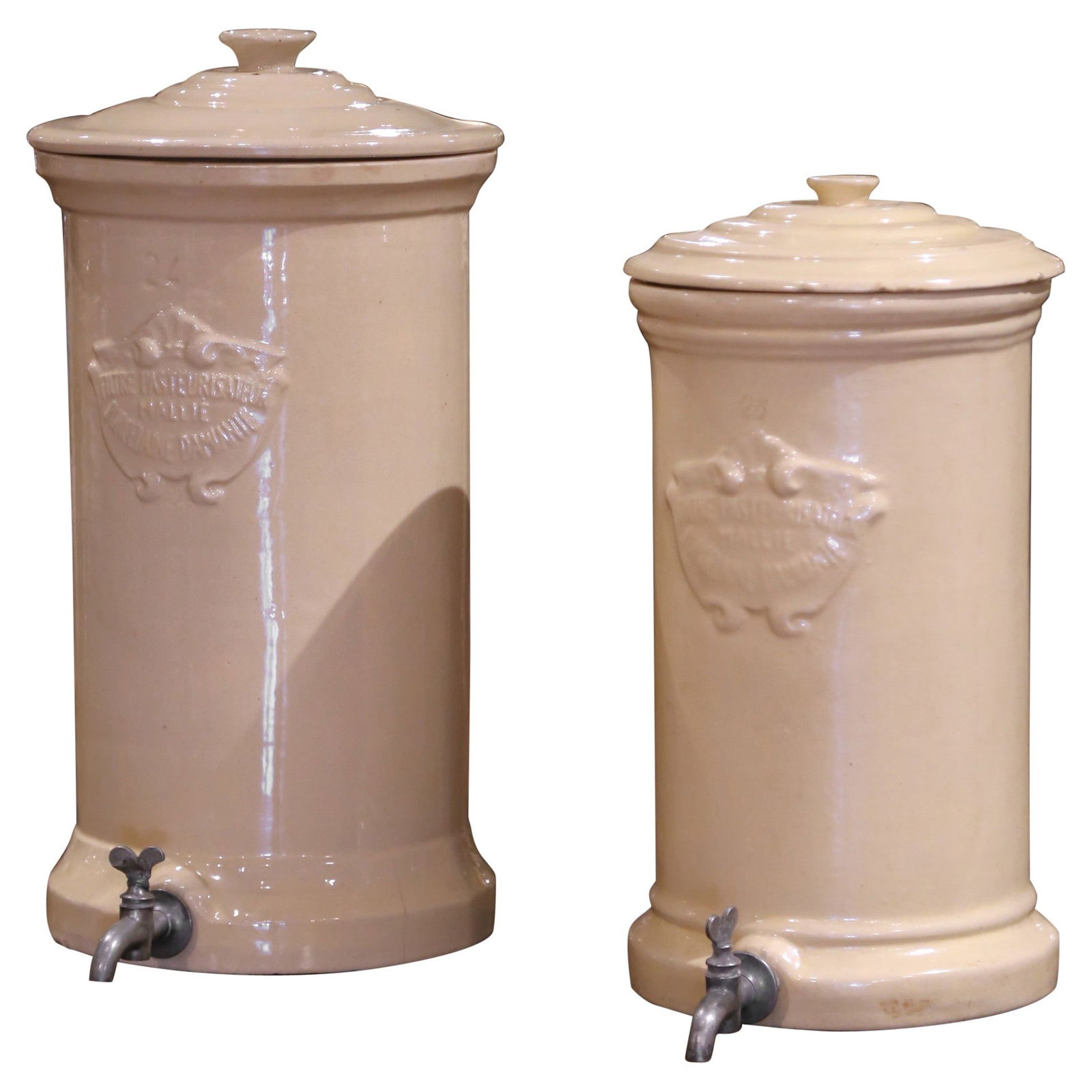19th Century Set of French Ceramic Water Filters with Pewter Spouts (1 of 15)
