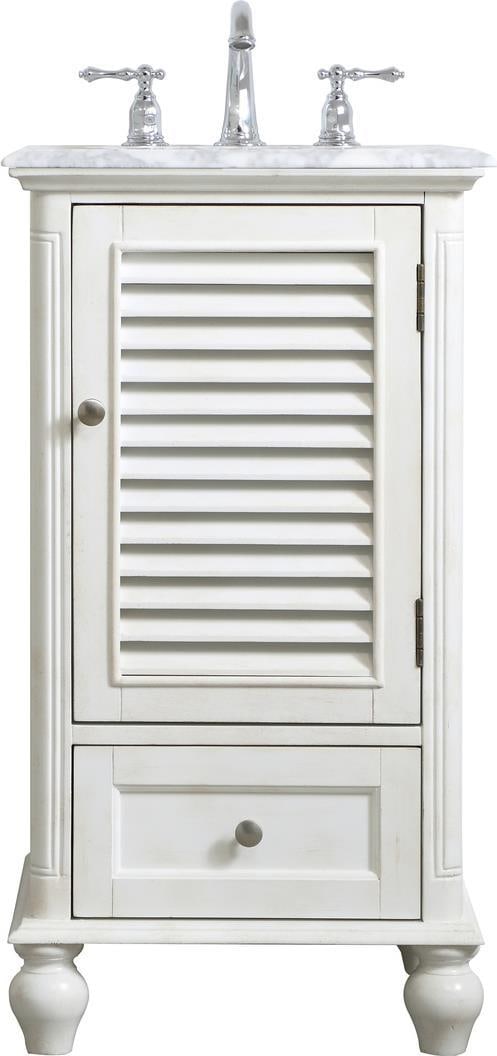 Elegant Lighting White Coastal Sink Vanity 35H: Elegant Lighting White Coastal Sink Vanity 35H This elegant space-saving bath vanity combines antique charm with modern functionality. Crafted with a stylish antique white finish, this sink vanity fea