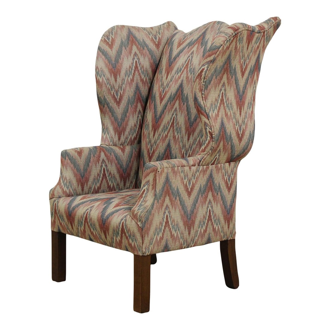 Chippendale Child's Wingback Chair Flame Stitched English Design 30 Years Old (1 of 10)