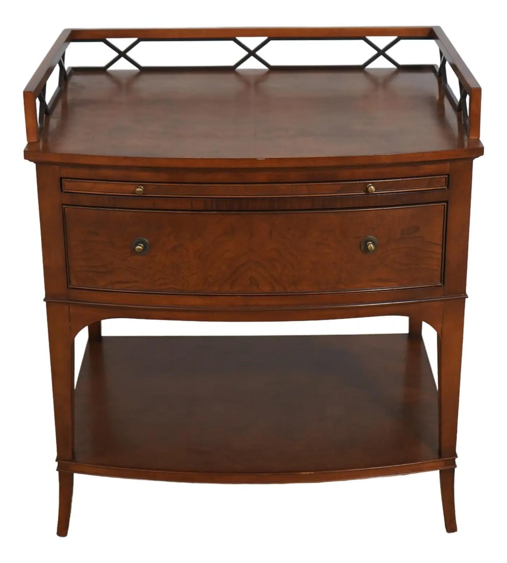 Regency Style Walnut Nightstand with Pull-Out Slide 28.5x23x31 (1 of 10)