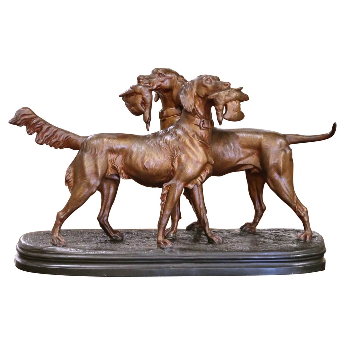 19th Century French Spelter Hunt Scene Sculpture by Jules Moigniez (1 of 9)