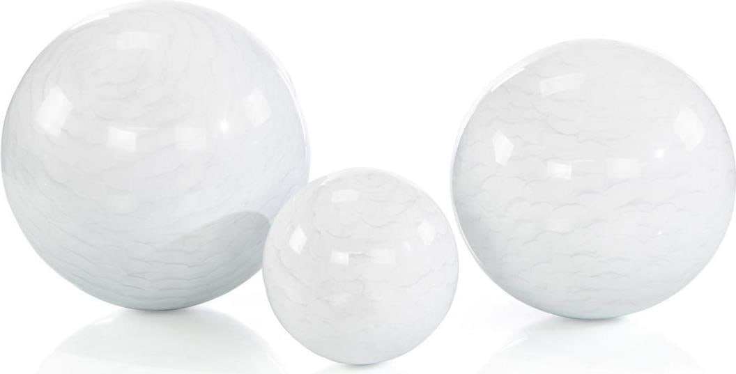 John-Richard Silver Wave Balls 8 Inch Sophisticated Decor (1 of 1)