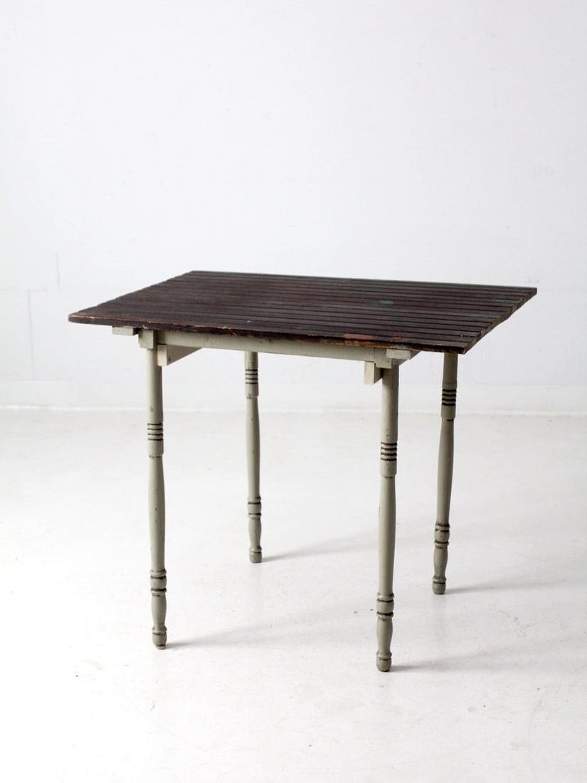Charming Vintage Farmhouse Side Table with Taupe Legs (1 of 12)